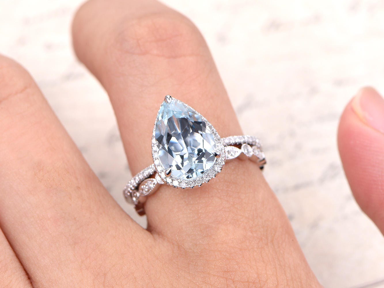 8x12mm-pear-cut-aquamarine-engagement-ring-set-2pcs-14k-white-gold-diamond-halo-art-deco-matching-band-full-eternity