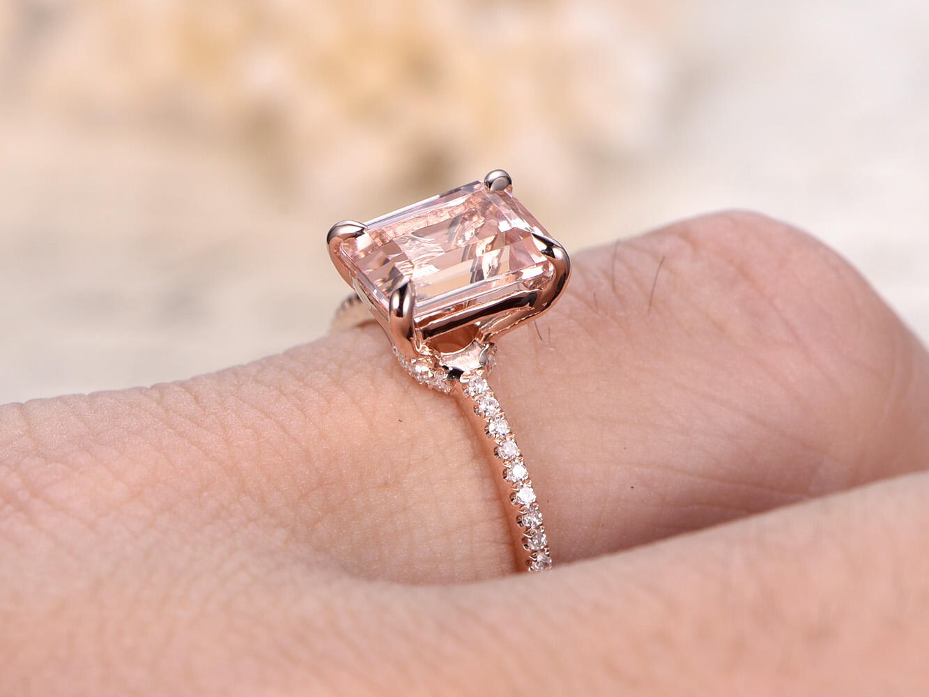 6x8mm-emerald-cut-morganite-engagement-ring-14k-rose-gold-solitaire-diamond-half-eternity