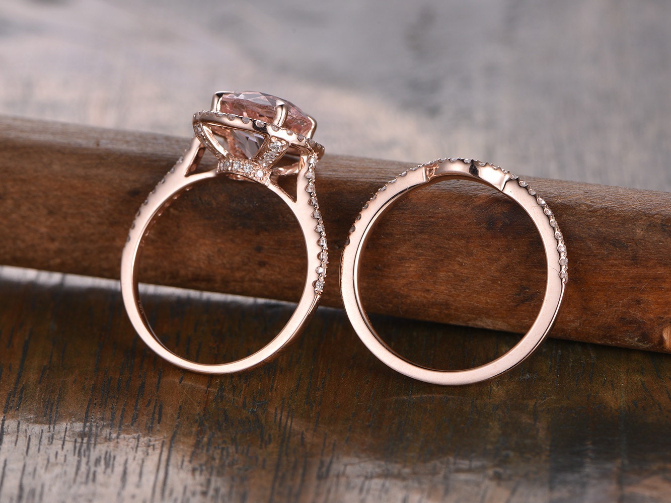 7mm-round-cut-morganite-engagement-ring-set-2pcs-14k-rose-gold-diamond-halo-half-eternity-curved-band