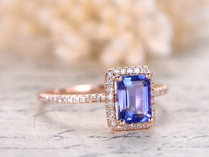 5x7mm-emerald-cut-tanzanite-engagement-ring-14k-rose-gold-diamond-halo-half-eternity