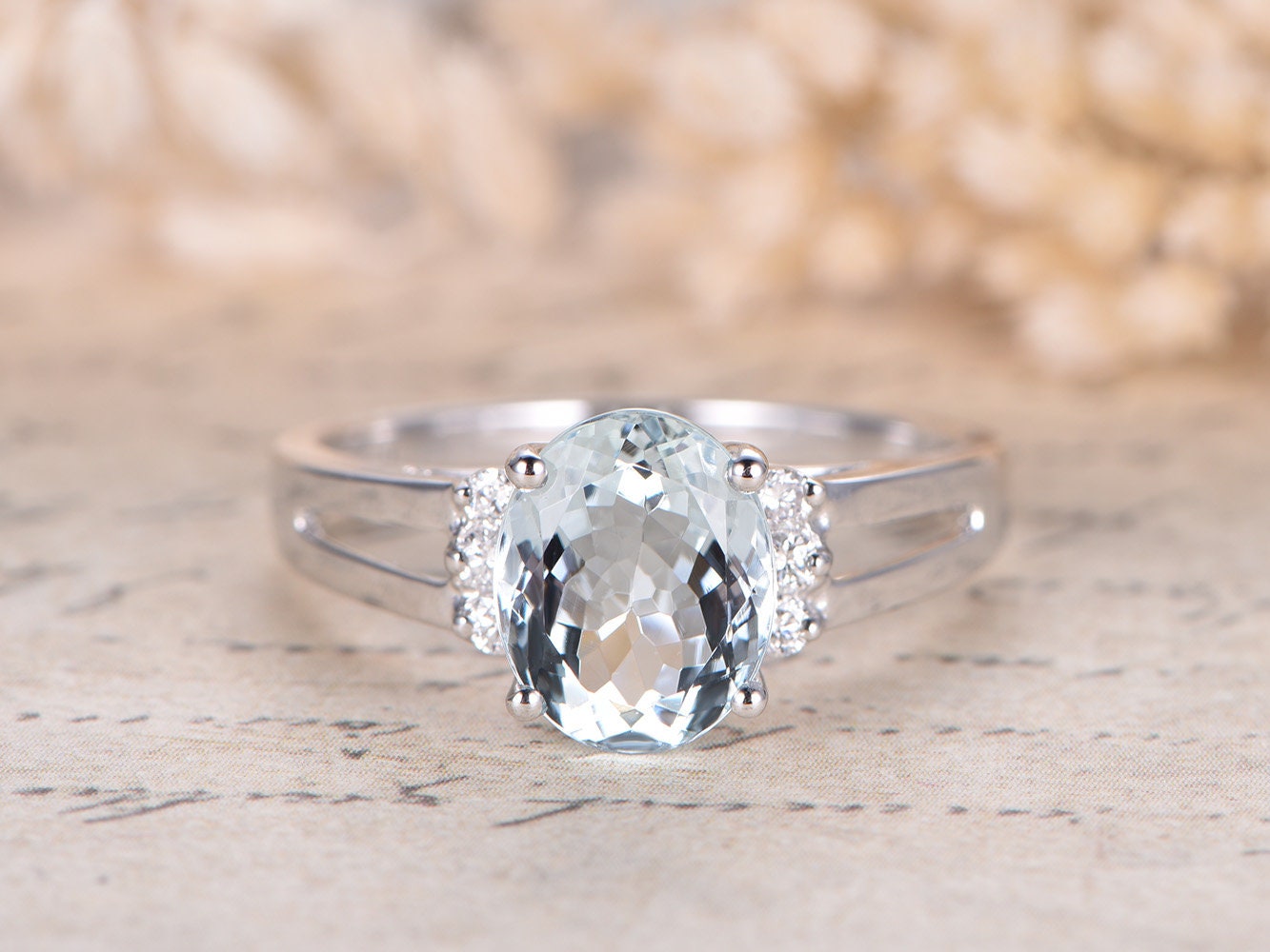 8x10mm-oval-cut-aquamarine-engagement-ring-14k-white-gold-diamond-plain-band-double-shank