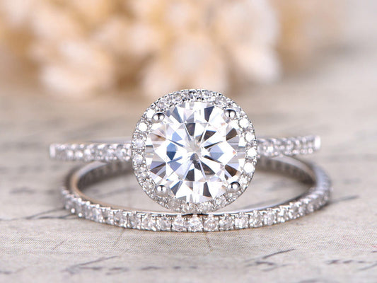 6.5mm-round-cut-moissanite-engagement-ring-set-2pcs-14k-white-gold-halo-diamond-thin-band-design-full-eternity
