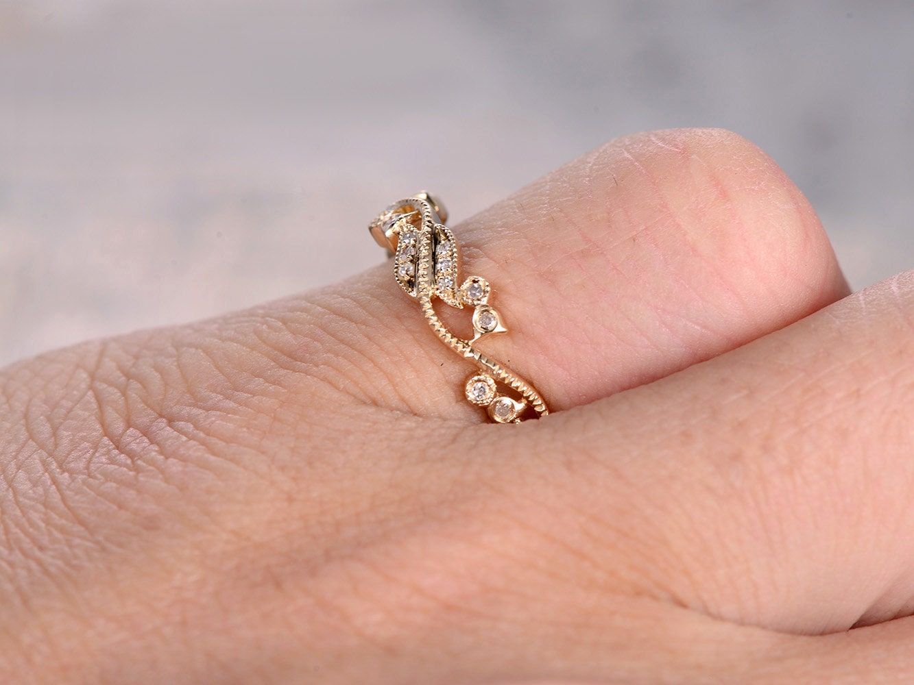 antique-diamond-wedding-band-milgrain-art-nouveau-14k-yellow-gold-flower-wedding-ring