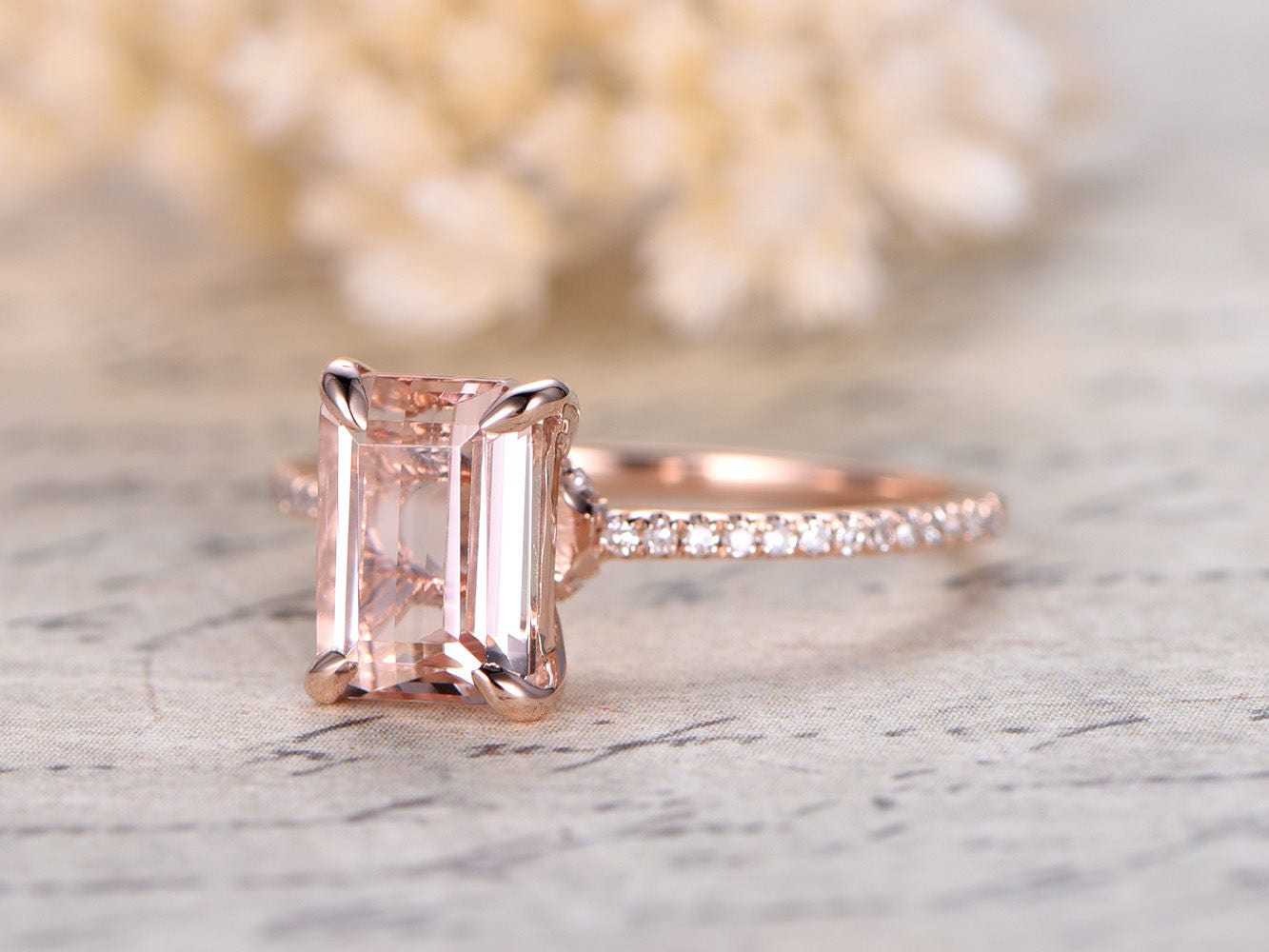 6x8mm-emerald-cut-morganite-engagement-ring-14k-rose-gold-solitaire-diamond-half-eternity