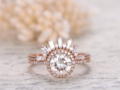 7mm-round-cut-moissanite-engagement-ring-set-2pcs-14k-rose-gold-diamond-halo-half-eternity-crown-band