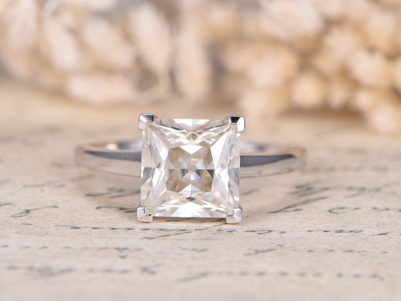 9mm-princess-cut-moissanite-engagement-ring-solid-14k-white-gold-solitaire-plain-band