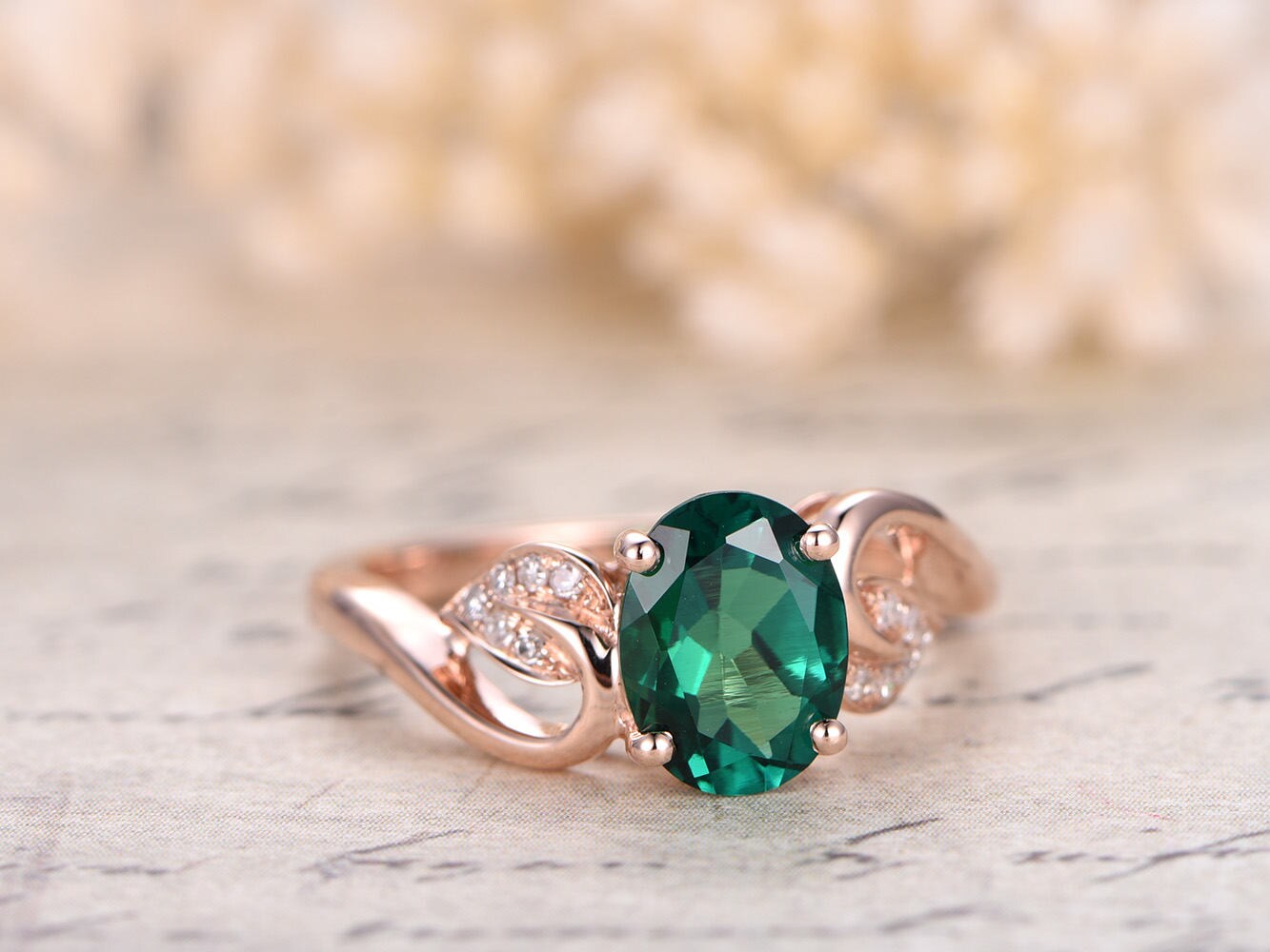 6x8mm-oval-cut-emerald-engagement-ring-solid-14k-rose-may-birthstone-ring-diamond-leaf-design