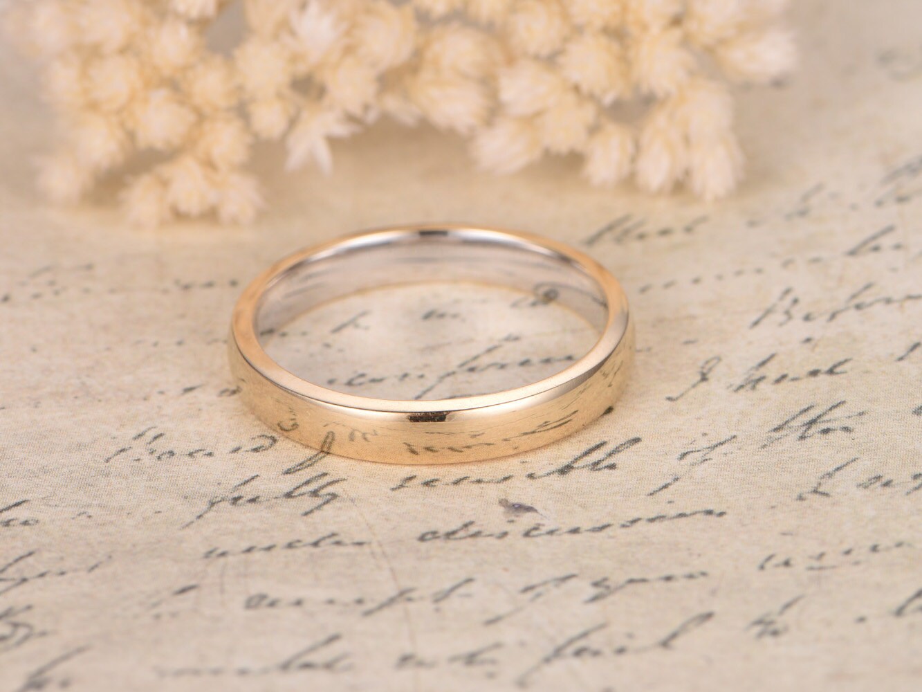 Bague double en or pour homme, bague de fiançailles, bague en or pour homme, bague classique, bague Pristin, alliance pour homme, bague unisexe, bague pour homme, bague de promesse pour homme