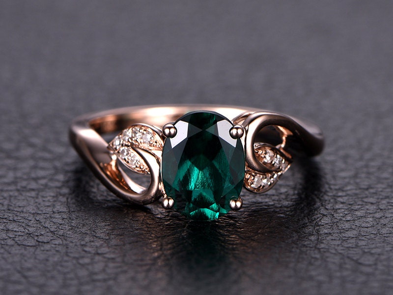 6x8mm-oval-cut-emerald-engagement-ring-solid-14k-rose-may-birthstone-ring-diamond-leaf-design