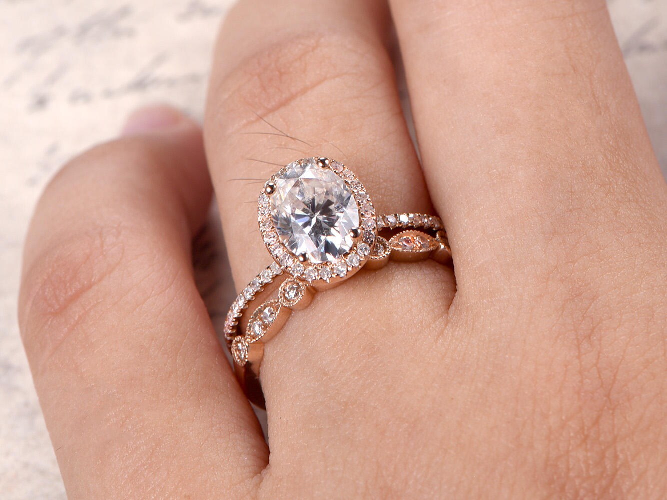 6x8mm-oval-cut-moissanite-engagement-ring-set-2pcs-14k-rose-gold-diamond-halo-hal-art-deco-matching-band