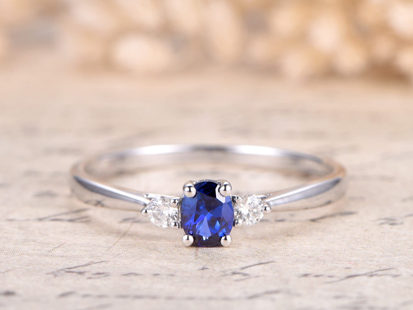 4x5mm-oval-cut-blue-sapphire-engagement-ring-solid-14k-white-gold-diamond-accent-plain-band-three-stone-design