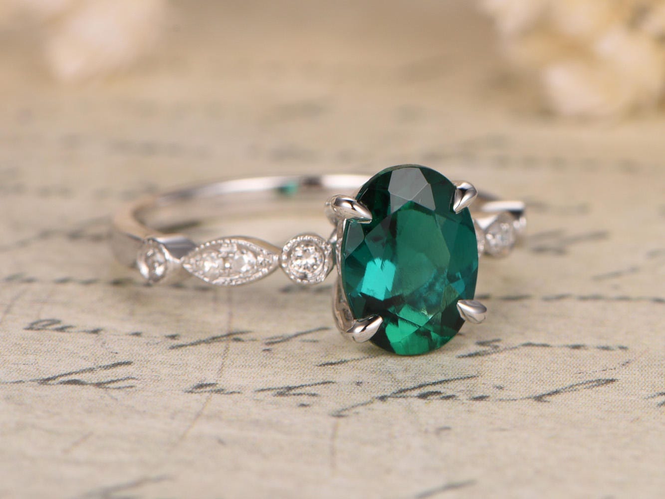 6x8mm-oval-cut-emerald-engagement-ring-solid-14k-white-gold-diamond-accent-art-deco-band-design