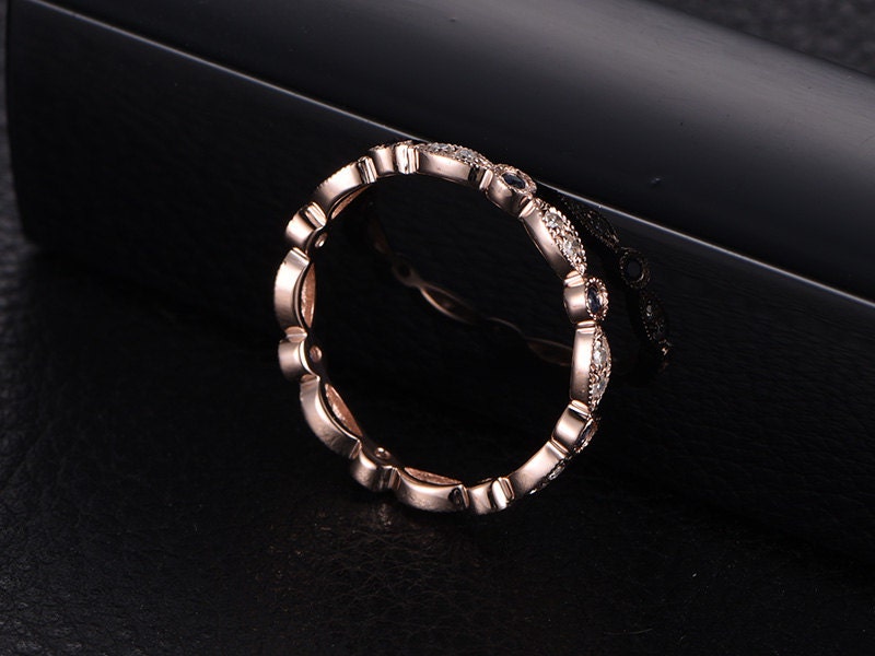 natural-sapphire-diamond-wedding-band-14k-rose-gold-full-eternity-band-art-deco-band-design