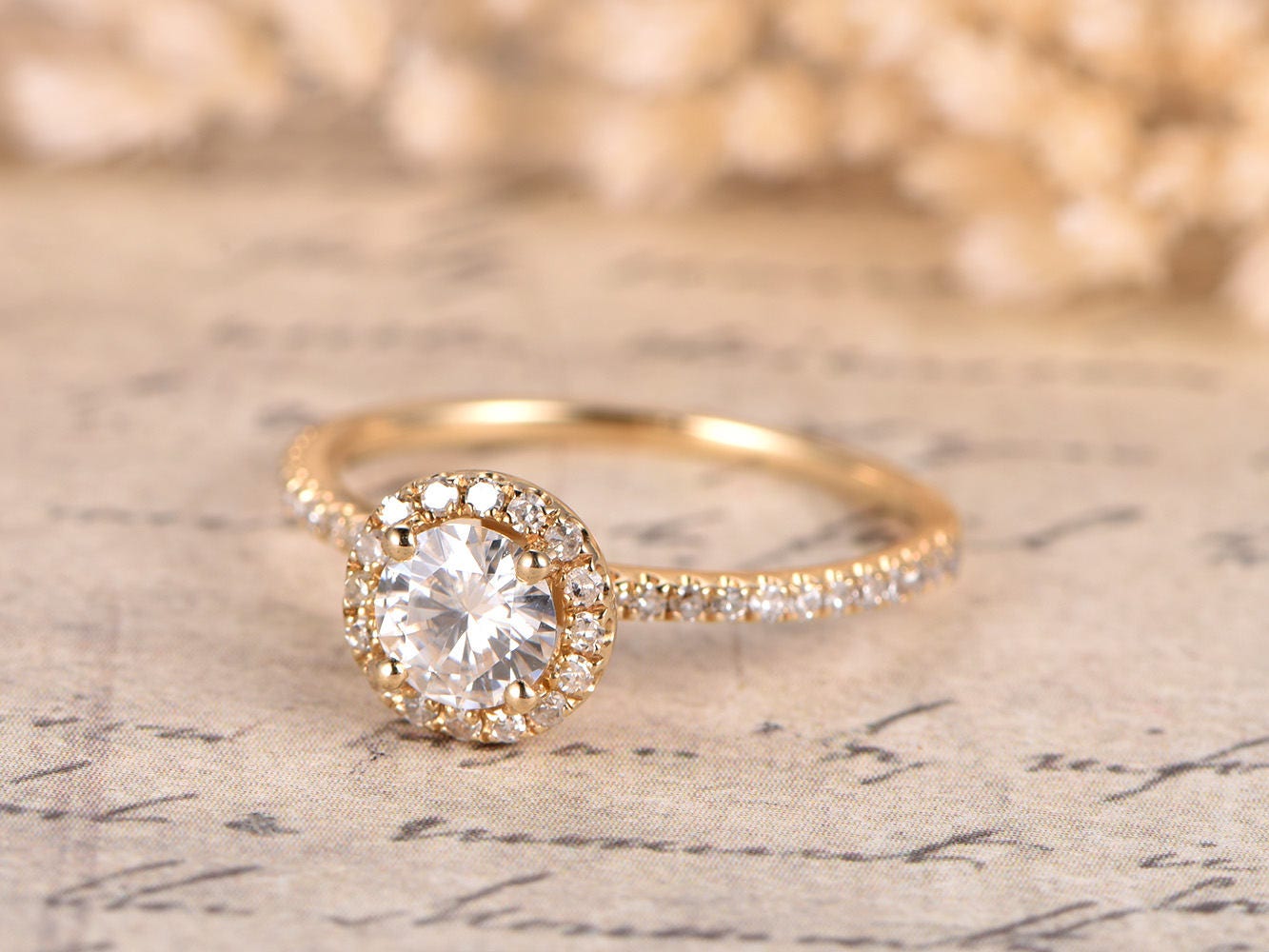 5mm-round-cut-moissanite-engagement-ring-14k-yellow-gold-diamond-halo-half-eternity-band