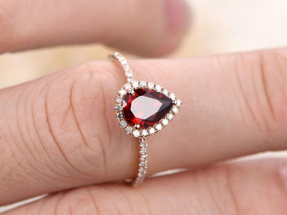 5x7mm-pear-cut-red-garnet-engagement-ring-14k-rose-gold-diamond-halo-half-eternity