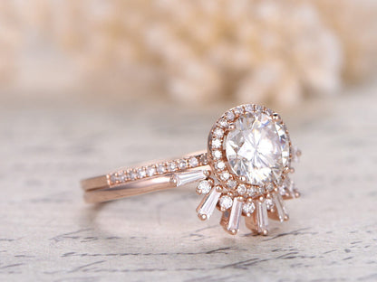 7mm-round-cut-moissanite-engagement-ring-set-2pcs-14k-rose-gold-diamond-halo-half-eternity-crown-band