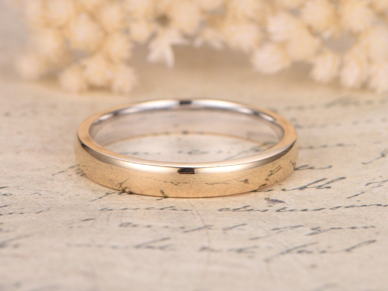 Bague double en or pour homme, bague de fiançailles, bague en or pour homme, bague classique, bague Pristin, alliance pour homme, bague unisexe, bague pour homme, bague de promesse pour homme