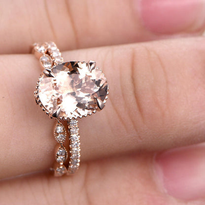 9x11mm-oval-cut-morganite-engagement-ring-set-2pcs-14k-rose-gold-solitaire-half-eternity-diamond-art-deco-band