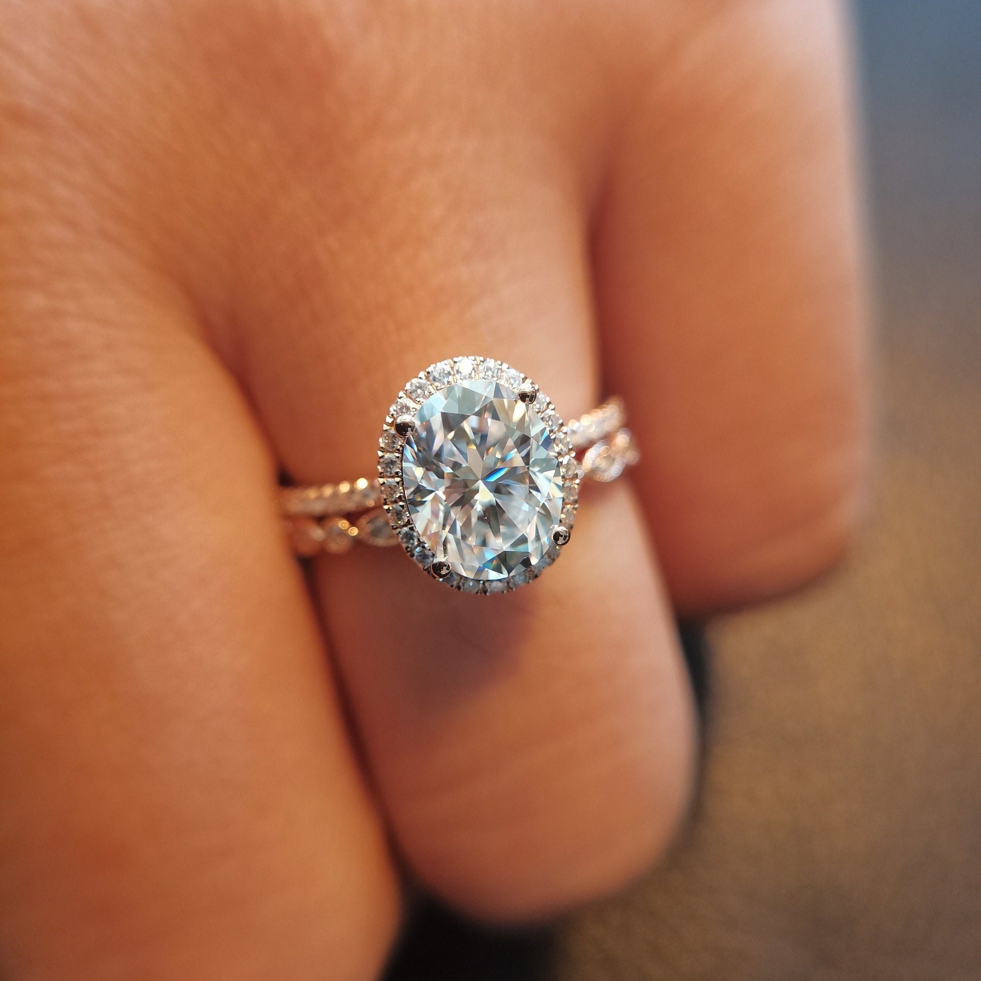 7x9-oval-cut-moissanite-engagement-ring-set-2pcs-14k-rose-gold-diamond-halo-art-deco-matching-band