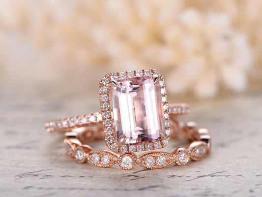 6x8mm-emerald-cut-morganite-engagement-ring-set-morganite-ring-set-and-art-deco-band-full-eternity-14k-rose-gold-bridal-rings