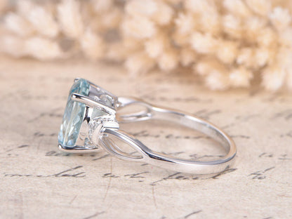 8x10mm-oval-cut-aquamarine-engagement-ring-14k-white-gold-split-band-plain-band