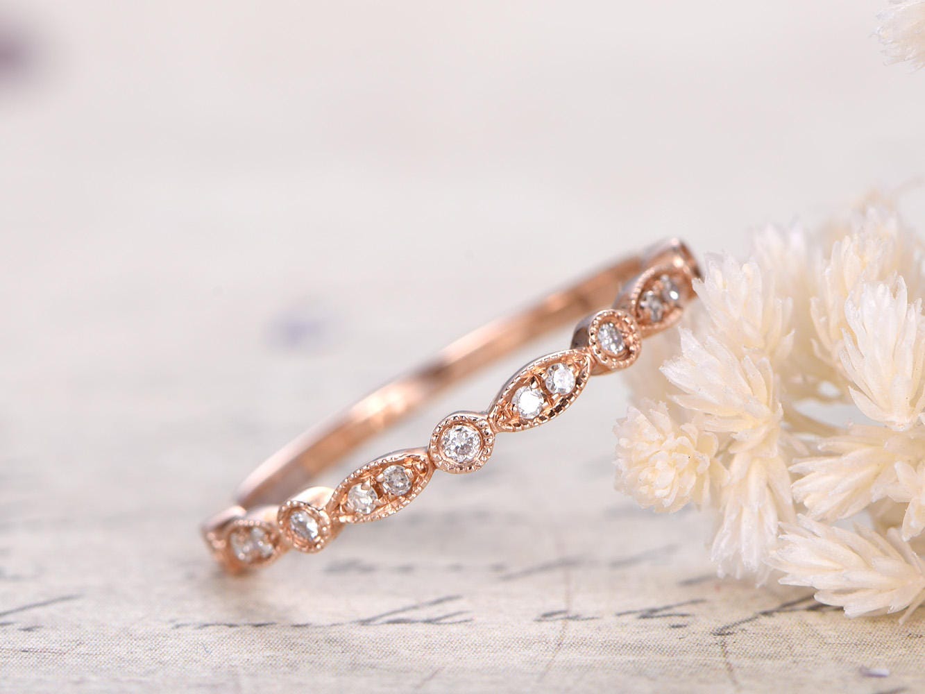 art-deco-diamond-wedding-band-14k-rose-gold-bezel-milgrain-design