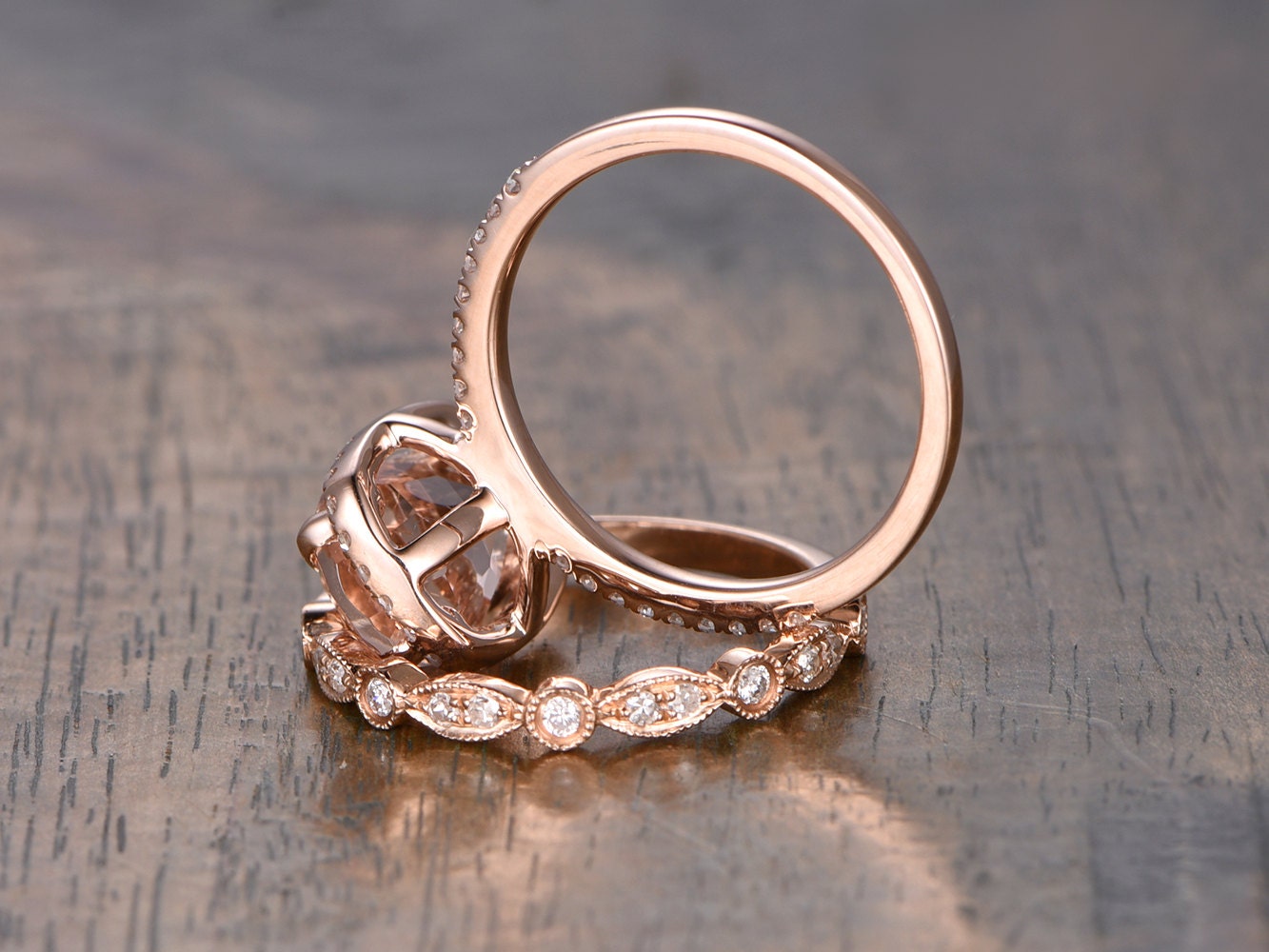 6x8mm-oval-cut-morganite-engagement-ring-set-2pcs-14k-rose-gold-diamond-halo-half-eternity-art-deco-band