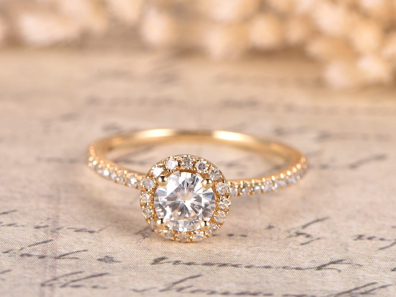 5mm-round-cut-moissanite-engagement-ring-14k-yellow-gold-diamond-halo-half-eternity-band