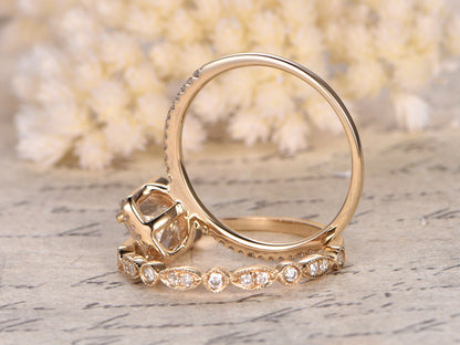 6x8mm-emerald-cut-moissanite-engagement-ring-set-2pcs-14k-yellow-gold-halo-diamond-band-art-deco-matching-band