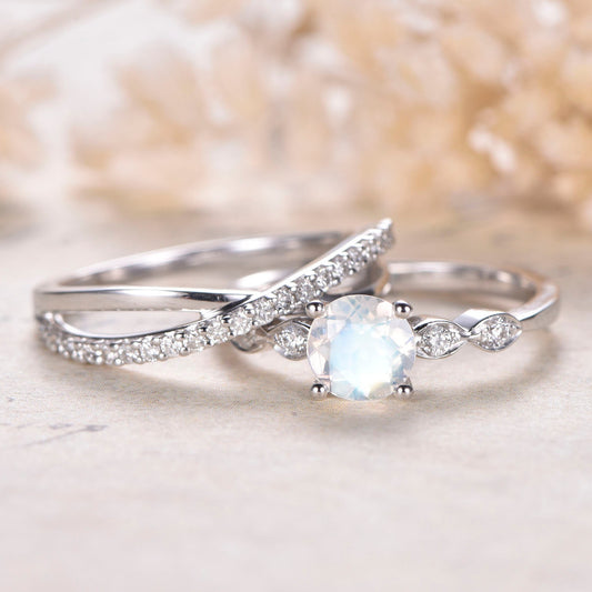 6mm-round-cut-moonstone-engagement-ring-set-2pcs-14k-white-gold-art-deco-solitaire-infinity-diamond-band