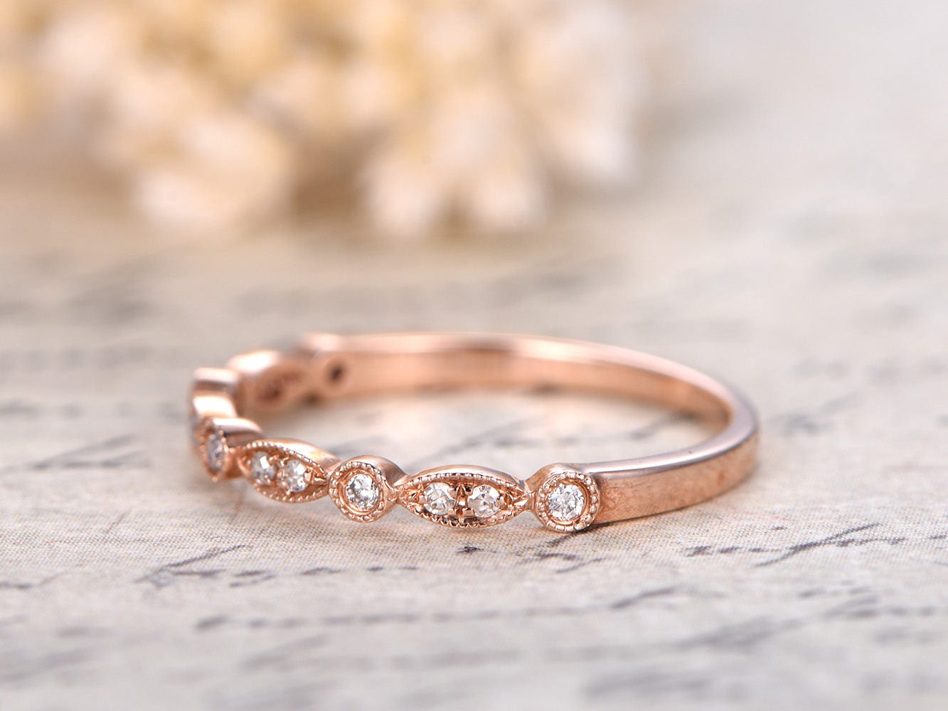 art-deco-diamond-wedding-band-14k-rose-gold-bezel-milgrain-design
