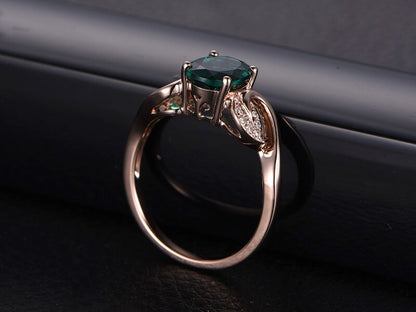 6x8mm-oval-cut-emerald-engagement-ring-solid-14k-rose-may-birthstone-ring-diamond-leaf-design