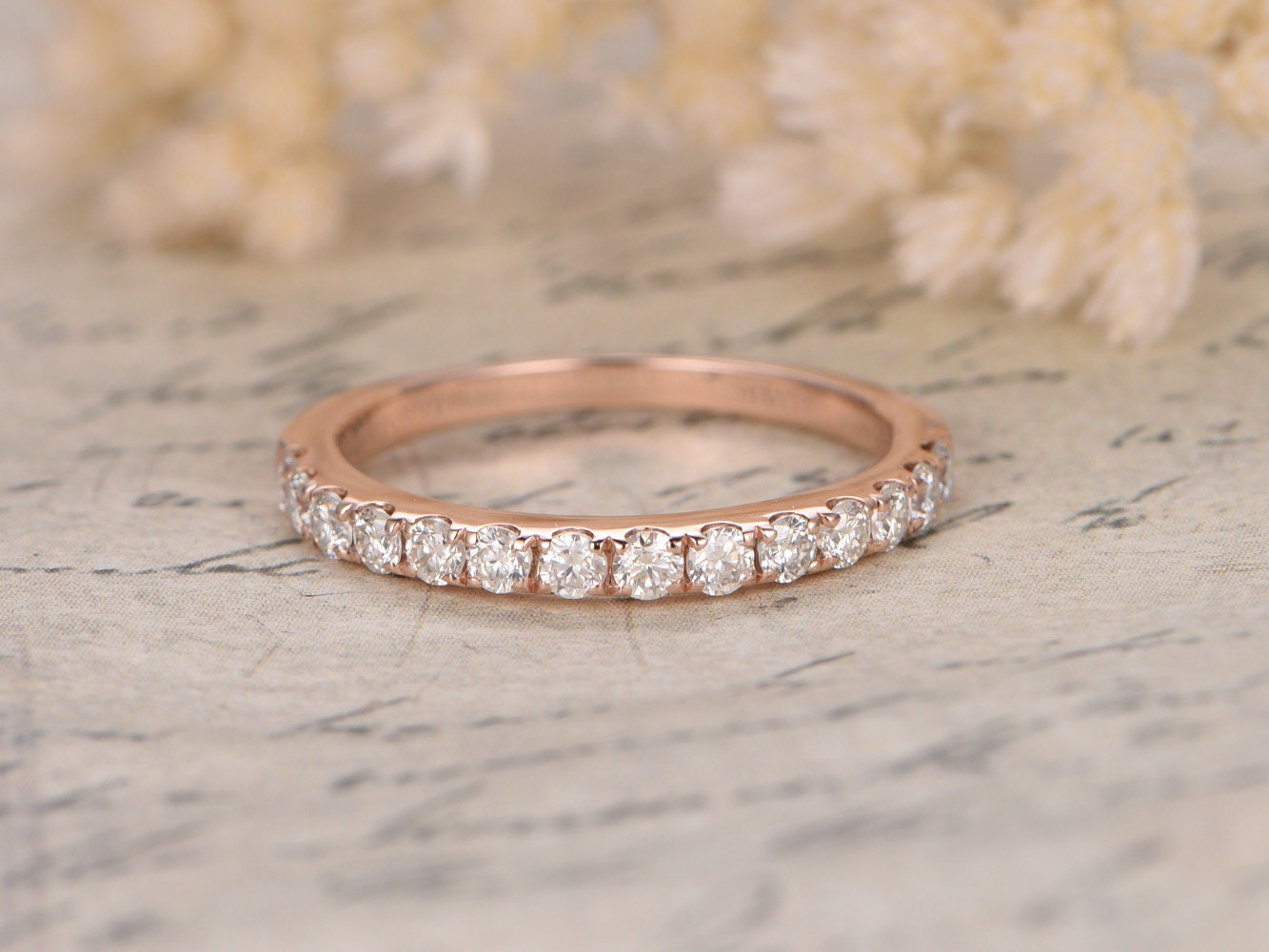 2mm-round-moissanite-14k-rose-gold-wedding-band-half-eternity-ring-pave-setting