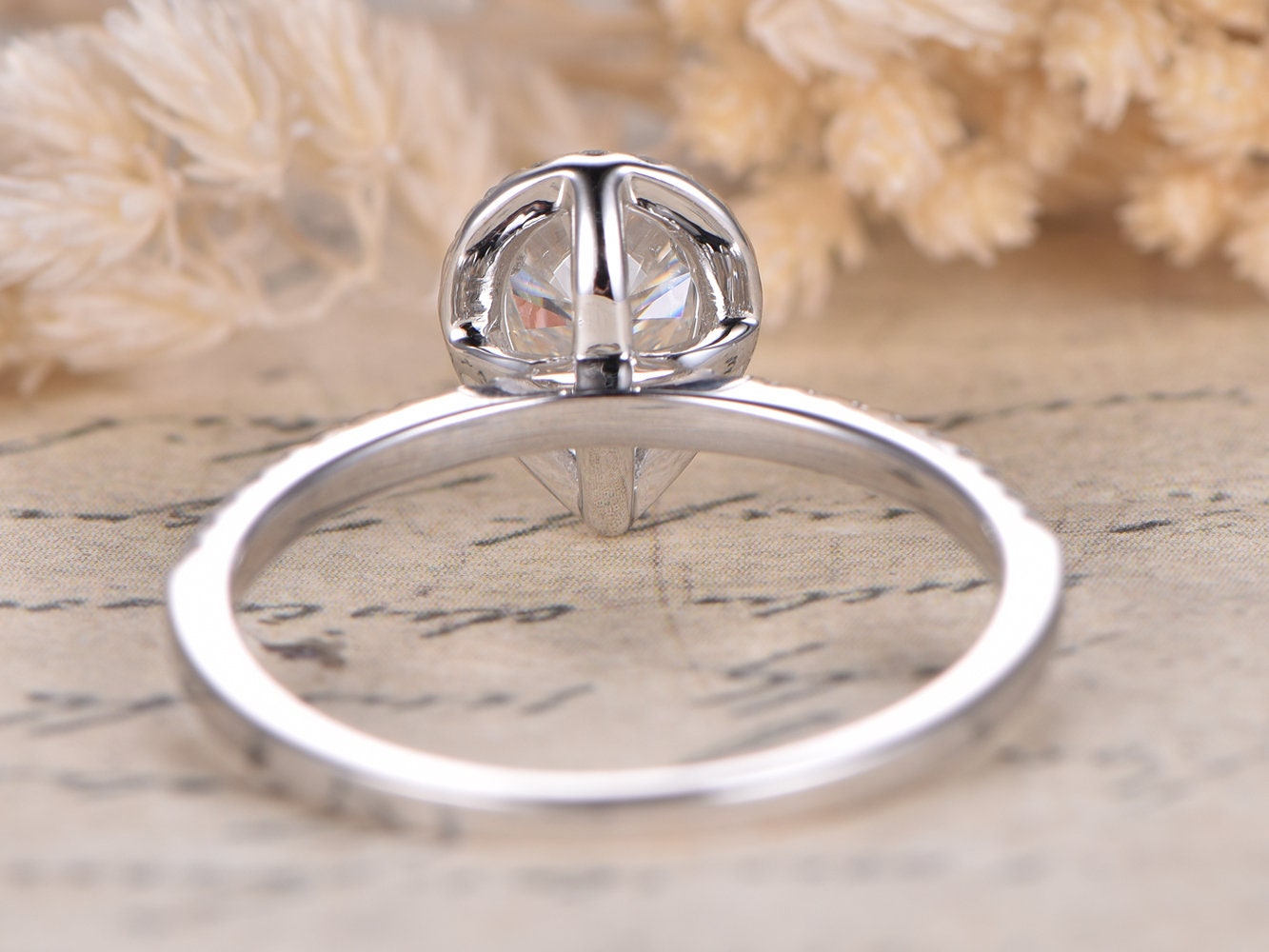 5x7mm-pear-cut-moissanite-engagement-ring-14k-white-gold-diamond-halo-half-eternity