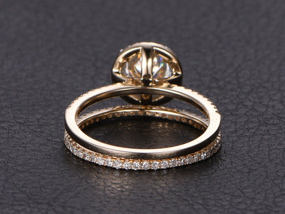 6.5mm-round-cut-moissanite-engagement-ring-set-2pcs-14k-white-gold-halo-diamond-thin-band-design-full-eternity