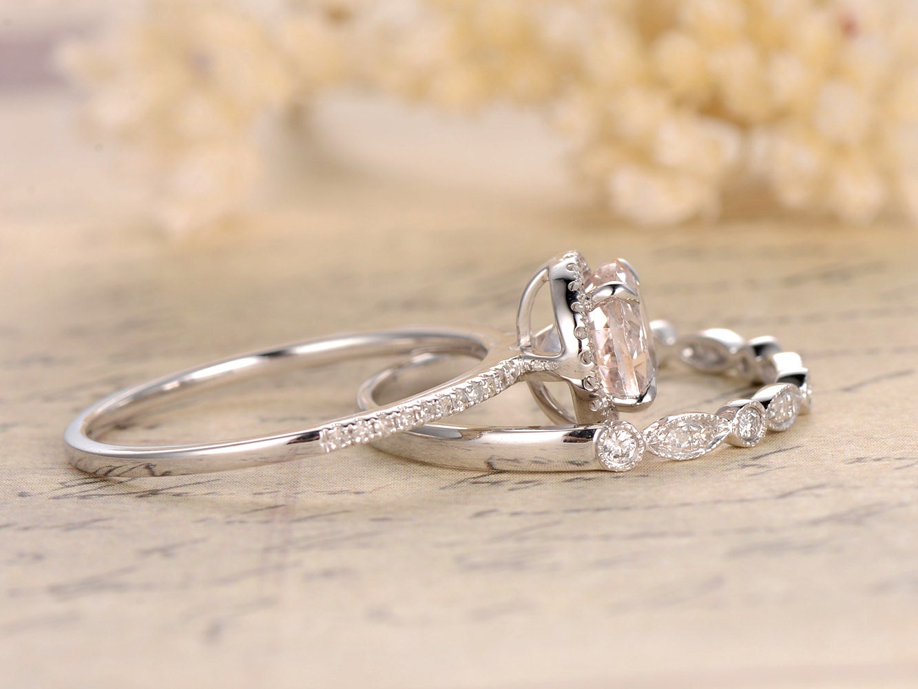 6.5mm-round-cut-morganite-engagement-ring-set-2pcs-14k-white-gold-bridal-diamond-halo-art-deco-matching-band