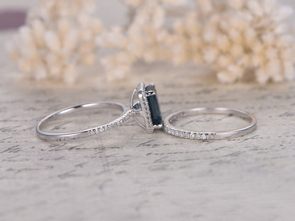 6x8mm-emerald-cut-topaz-engagement-ring-set-2pcs-solid-14k-white-gold-diamond-matching-band