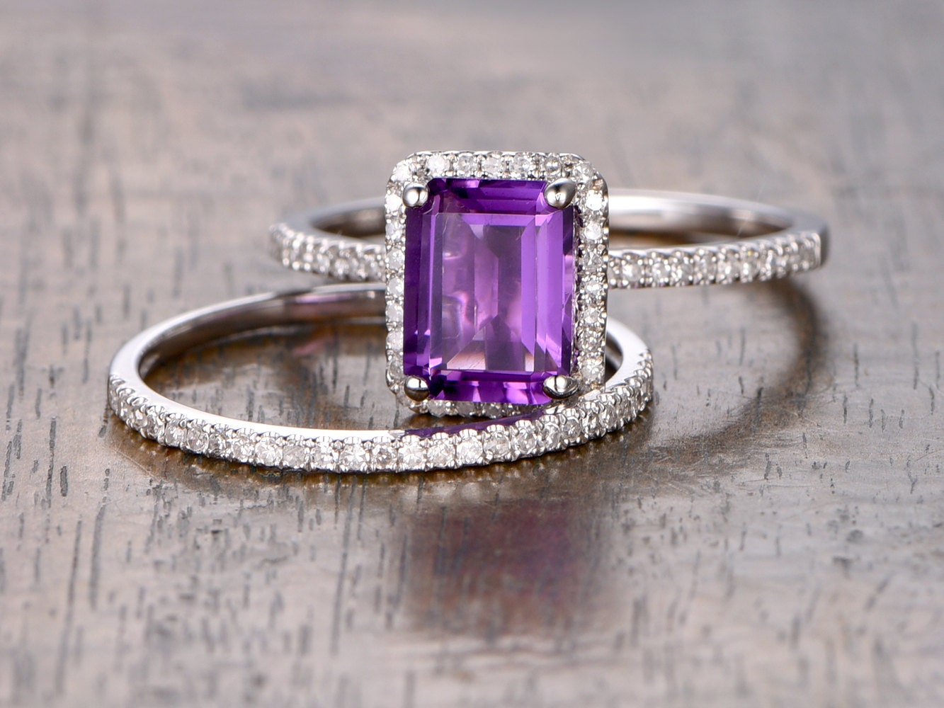 6x8mm-emerald-cut-amethyst-engagement-ring-set-2pcs-14k-white-gold-diamond-halo-half-eternity-thin-matching-band