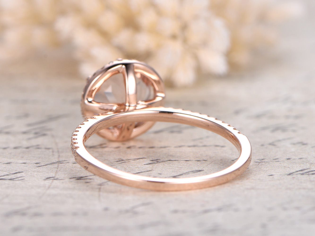 8mm-round-cut-morganite-engagement-ring-14k-rose-gold-pave-band-halo-diamond-6-prongs-set