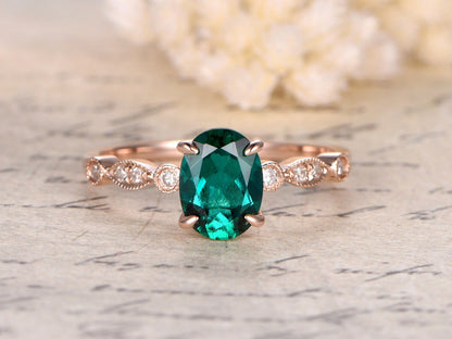 6x8mm-oval-cut-emerald-engagement-ring-14k-rose-gold-solitaire-diamond-art-deco-design