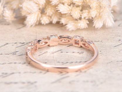 natural-diamond-wedding-band-14k-rose-gold-anniversary-ring-half-eternity-ring-art-deco-antique-stackable-ring-half-eternity-diamond-ring