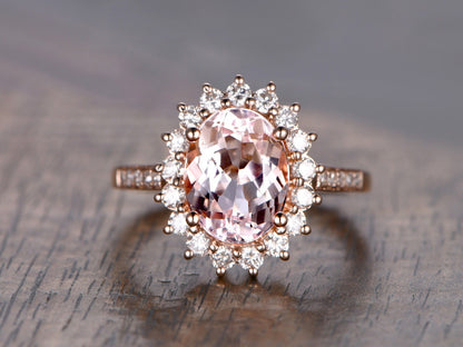 7x9mm-oval-cut-morganite-engagement-ring-14k-rose-gold-halo-diamond-band-floral-design