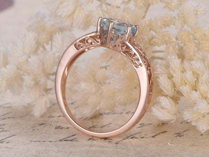 8mm-round-cut-aquamarine-engagement-ring-14k-rose-gold-floral-design-plain-band