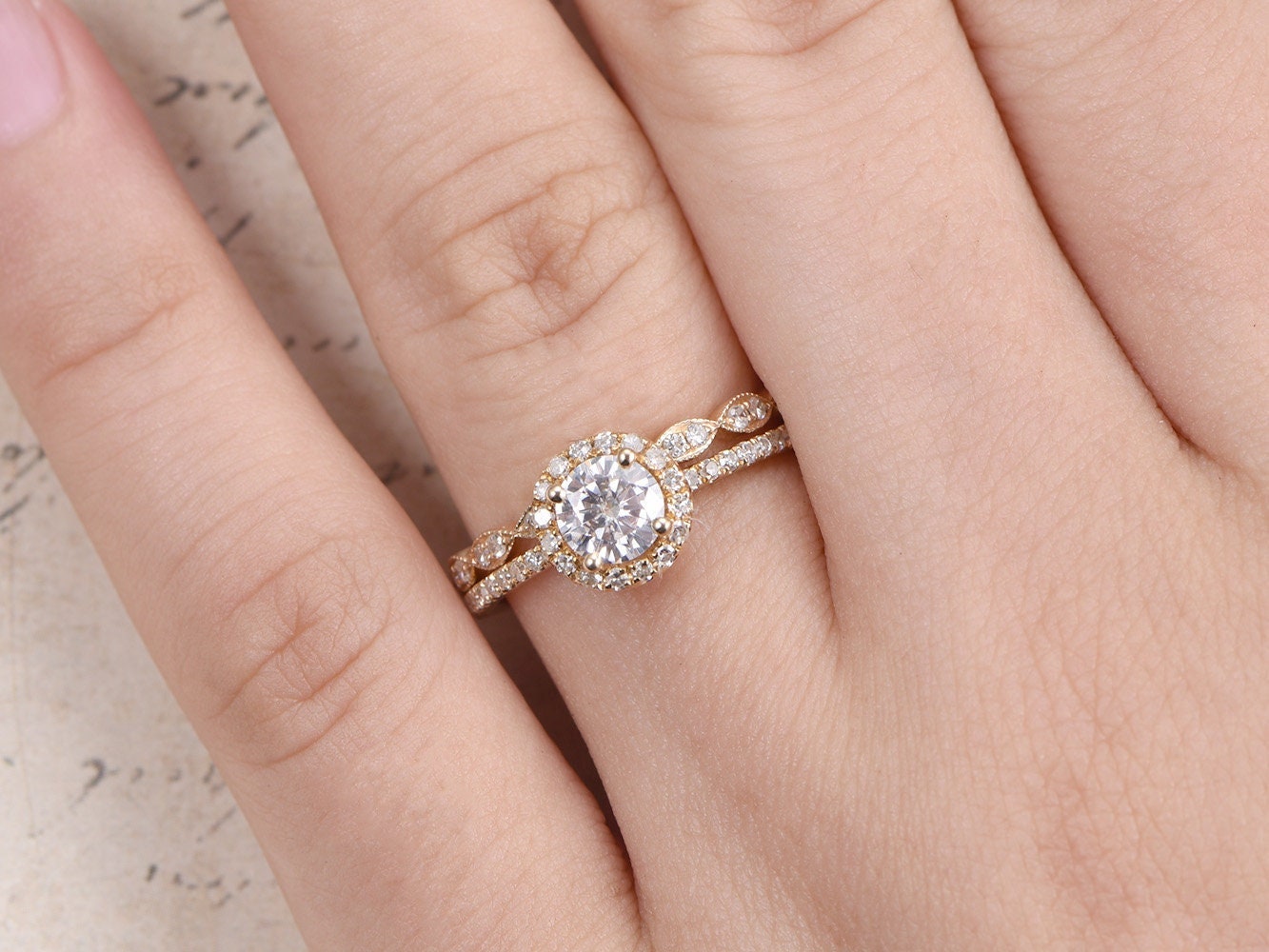 5mm-round-cut-moissanite-ring-set-2pcs-14k-yellow-gold-diamond-halo-design-art-deco-matching-band