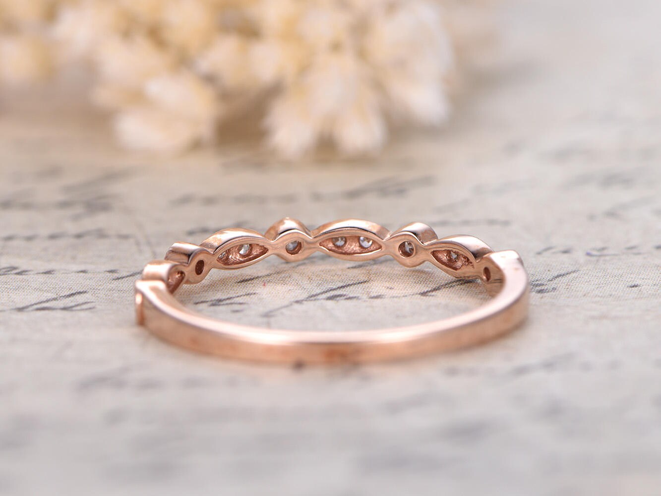art-deco-diamond-wedding-band-14k-rose-gold-bezel-milgrain-design