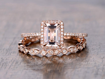 6x8mm-emerald-cut-morganite-engagement-ring-set-morganite-ring-set-and-art-deco-band-full-eternity-14k-rose-gold-bridal-rings