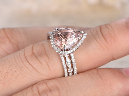 10x12mm-pear-cut-morganite-engagement-ring-3pcs-14k-white-gold-halo-diamond-one-art-deco-band-one-thin-diamond-band