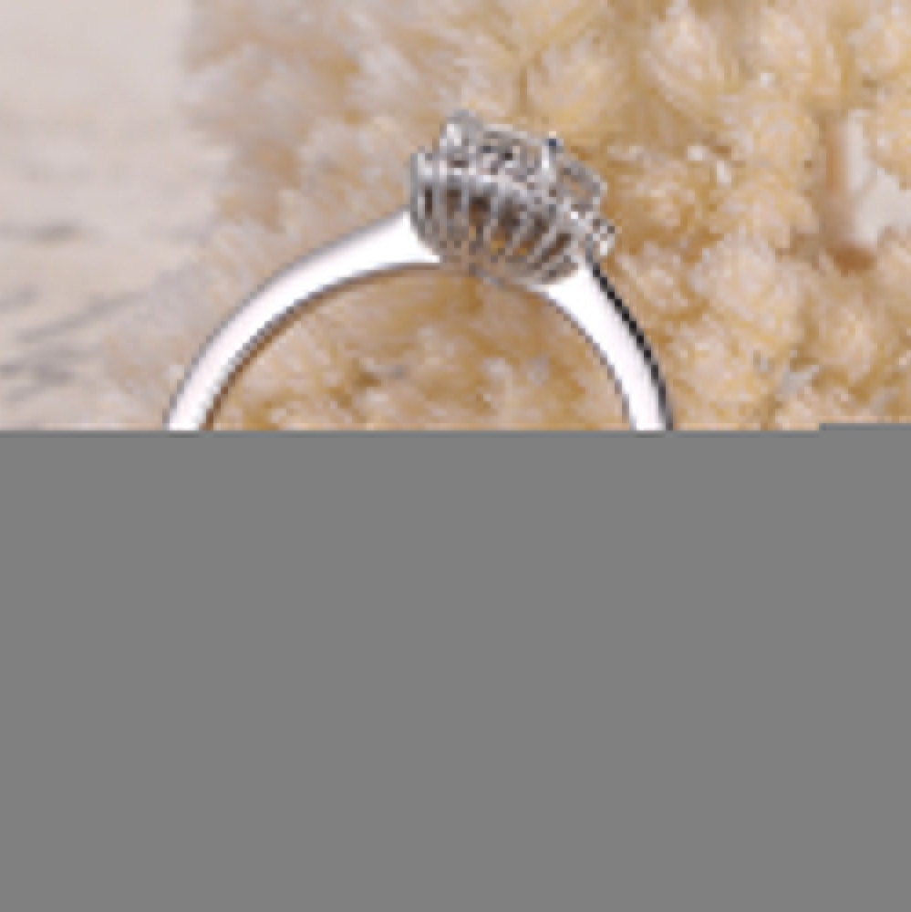 5x7mm Oval Cut White Sapphire Engagement Ring 14K White Gold Diamond Halo Plain Band