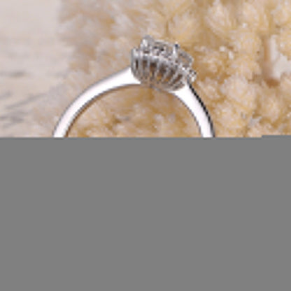 5x7mm Oval Cut White Sapphire Engagement Ring 14K White Gold Diamond Halo Plain Band