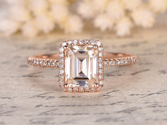 6x8mm-emerald-cut-moissanite-engagement-ring-14k-rose-gold-diamond-halo-design-half-eternity-band